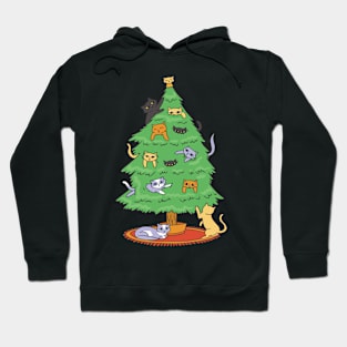 Funny Cats Christmas Tree Hoodie